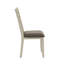 Ensemble de 2 chaises de salle à manger avec siège rembourré, gris et blanc