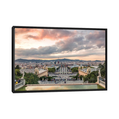 " Barcelona At Sunset, Spain " Graphic Art Print
