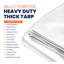 Housse de protection en toile extra lourde 14 mil 20 pi x 20 pi, blanche, imperméable avec bords renforcés et œillets en métal pour la protection du toit, du camping, du patio, de la piscine et du bateau-67633597