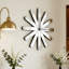 Glass Mirrored Wall Clock Starburst Silent Accent Clock