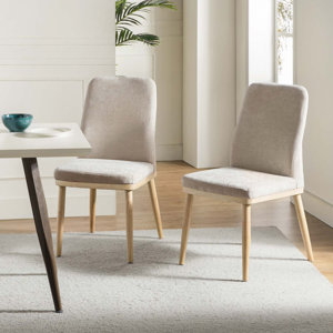 Brehanna Upholstered Back Side Dining Chair with Solid Wood Legs