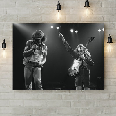 ACDC Brian Johnson And Angus Young Live - Wrapped Canvas Print