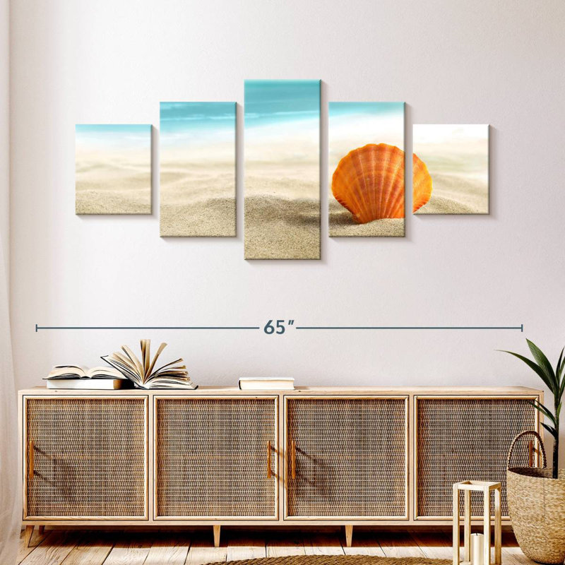 Seashell On Sandy Beach, 24" H x 55" W