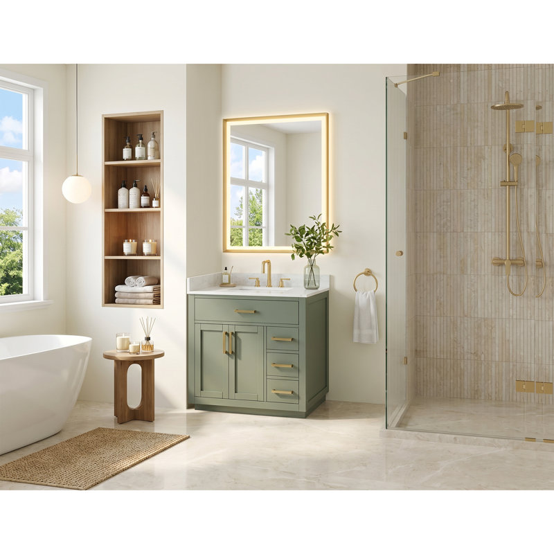 Ensemble de meuble-lavabo simple 36 po Candrice, Blanc, 36"