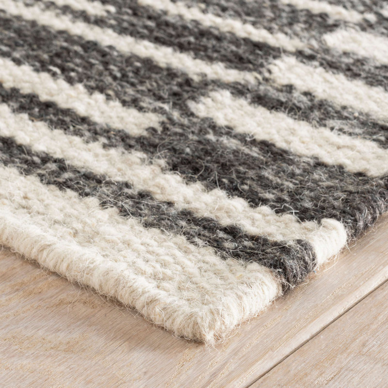 Tapis gris anthracite en laine tissé à la main Heights, Rectangle 9 pi 6 po x 13 pi 6 po