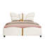 Structure de lit double rembourrée en cuir de polyuréthane, avec tête et pied de lit en forme de papillon, structure de lit plateforme avec décorations en métal doré, aucun sommier nécessaire, beige-1763479156-1763479157