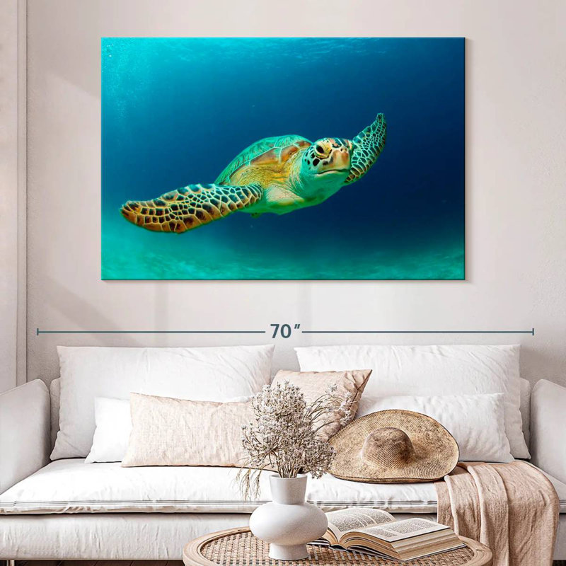 Tortue de mer verte des Philippines, H 34 po x l 51 po