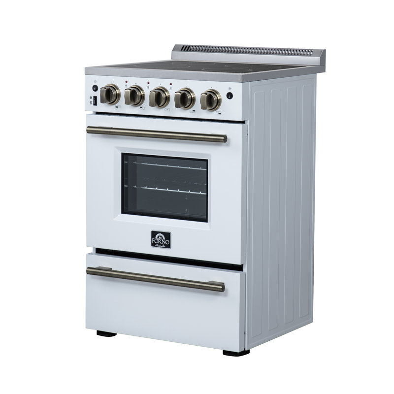 Loiano 24 Inch Freestanding Electric Range, 6,000 W, 2.3 cu.ft. with Storage Drawer, White