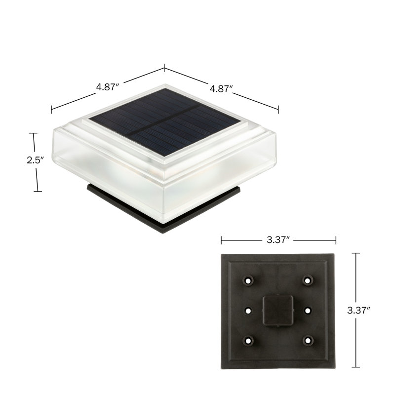 Solar Post Cap Lights - 2-Pack Warm Black Fence Lights Solar Powered Deck Lights - Waterproof LED 6x6, 5x5, or 4x4 Post Solar Lights for Wooden or Vinyl Fence Post Caps by Pure Garden (Black)