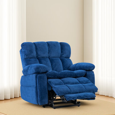 Oversized Dual Motor Power Lift Recliner Chair With Adjustable Headrest,Infinite Position For Elderly, Polyester Fiber Recliner Chair With Massage And by Latitude Run