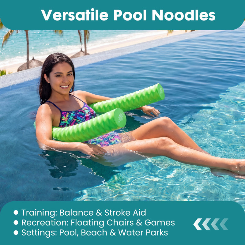 Foam Swim Noodle for Pool, 46 Inch Floating Pool Noodle with Textured Grip, Water Exercise Foam Stick for Swimming, Water Aerobics