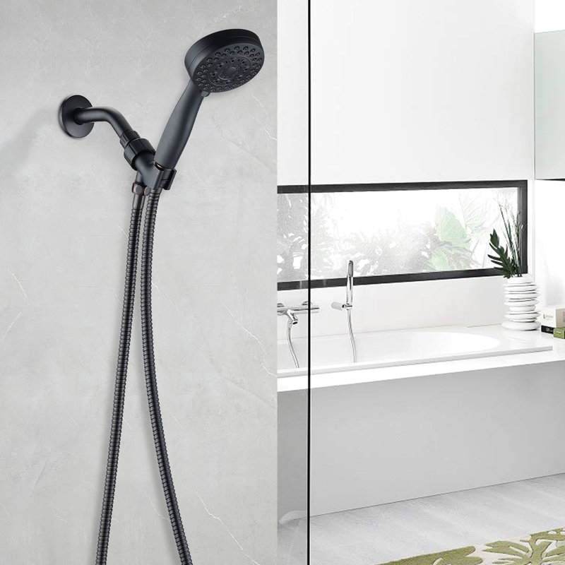 Handheld High Shower Head - 5 Spray Functions, Removable , Oil-Rubbed Bronze, With Hose Mode Spray, Easy Install, Abs