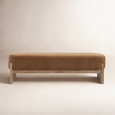 60" Genuine Leather Entryway Bench