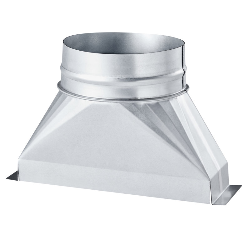 Duct Boot 3-1/4 x 10 x 6 inch Galvanized Floor Register for HVAC Silver