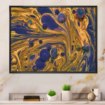 Art en acrylique jaune et bleu