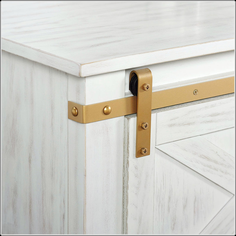 Table de bout de style rustique avec ornements en or blanc antique avec tiroir de rangement et tablette pour le salon