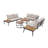 6-Piece Outdoor Sectional Sofa Set with Round Nesting Coffee Tables and Seating Sofa with Cushions for Patio, Porch and Garden (Beige)