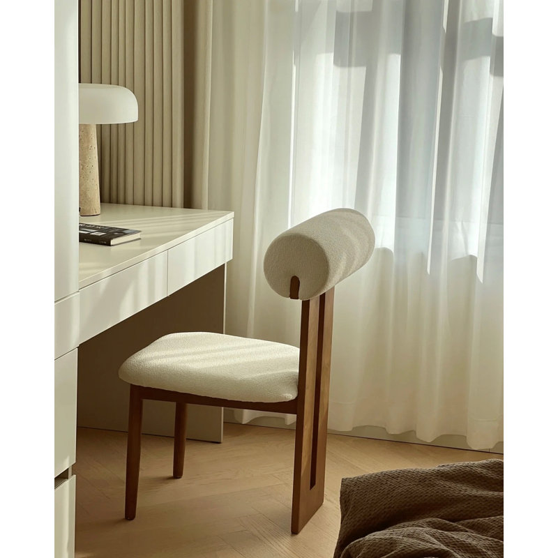 Robertson 19'' H Upholstered Side Chair, Ivory, Brown