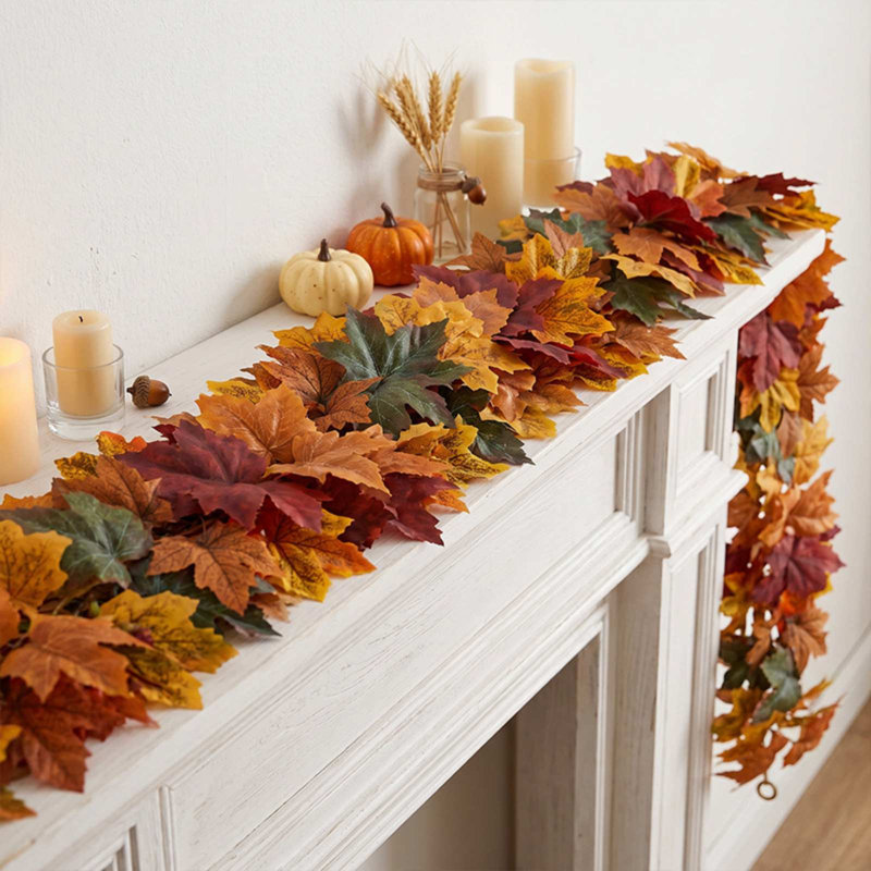 Feuille d'érable artificielle, décoration d'Halloween et de l'Action de grâce