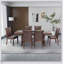 Ensemble de table de salle à manger moderne Mid-Century 7 pièces avec table rectangulaire et chaises rembourrées en similicuir pour un décor élégant