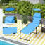 Chaise longue d'extérieur, chaise longue pliante à dossier réglable, chaise rembourrée avec toit pare-soleil et appui-tête pour plage, camping, randonnée-1220347972