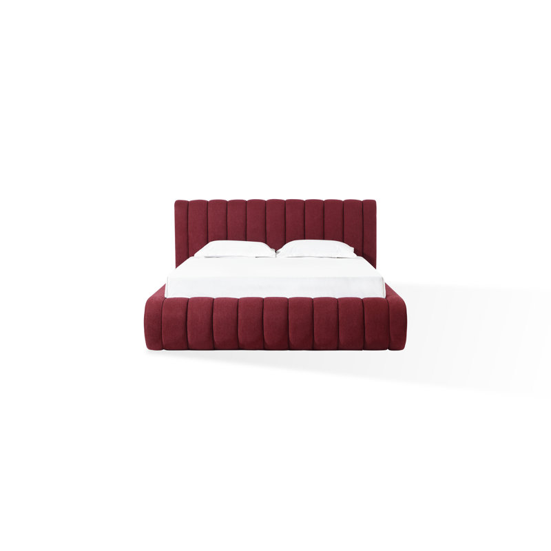 Stroud Maximalist Upholstered Bed, Ruby, King