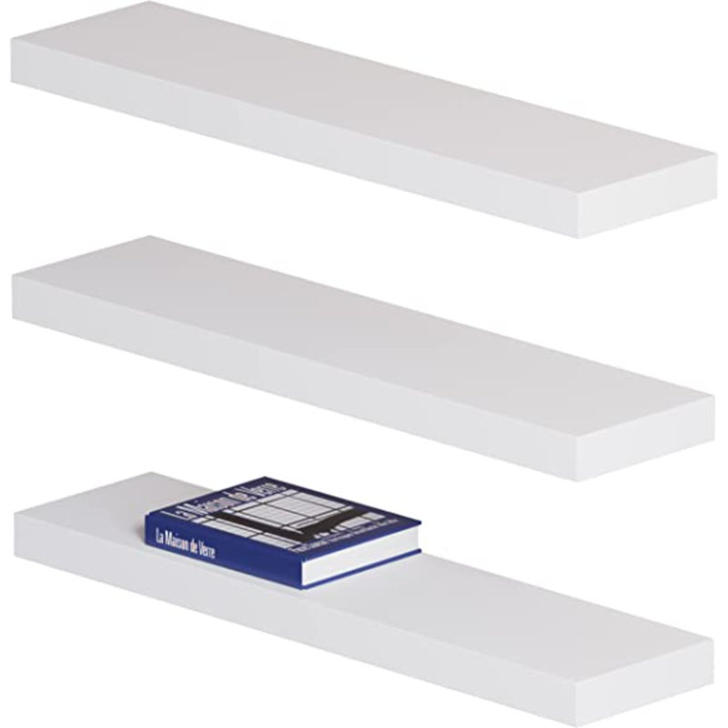 Ehva 3 Piece Floating Shelf, 14.9" H x 5.83" W x 1.4" D, Black