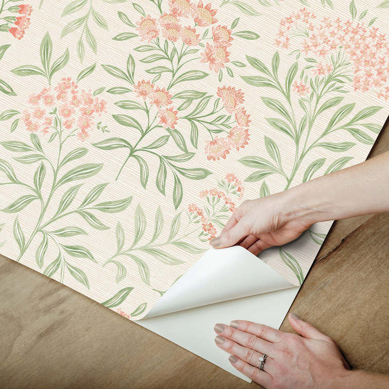Papier peint floral à feuilles