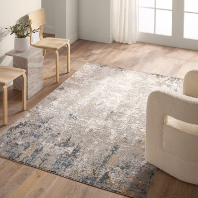 Tapis rectangulaire en polyester / viscose tissé à la machine Gabreil