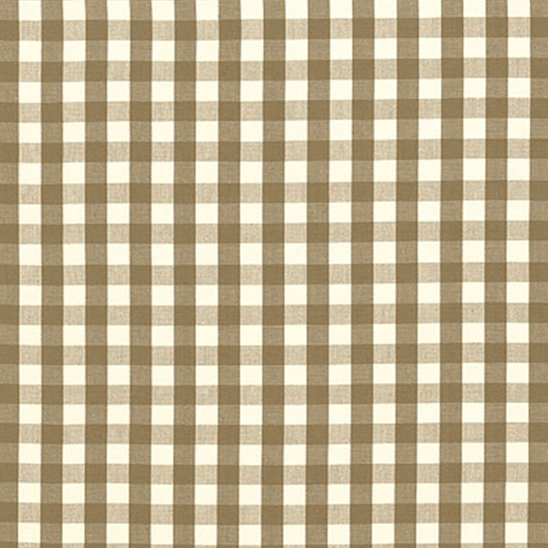 Elton Cotton Check Fabric, Mocha