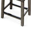 Élégant tabouret de comptoir de 24 po avec finition gris patiné et housse en cuir français - ajoute de la classe à votre siège de cuisine avec style et complète le décor du bar de la maison-1092026946