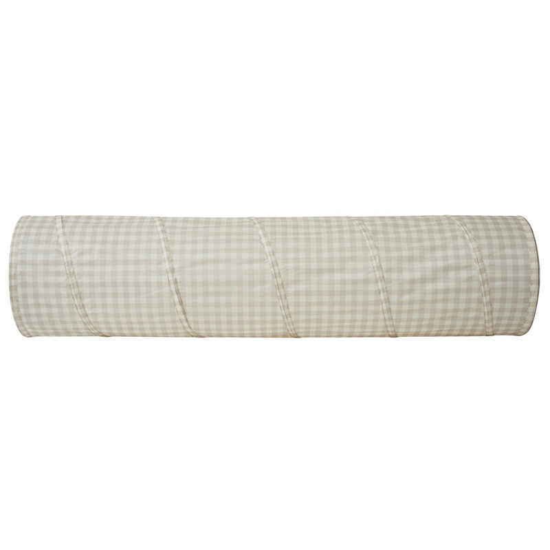3 Sprouts - Tunnel de jeu en tissu recyclé pour enfants , Vichy beige