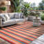Tapis d'extérieur rayé orange / rouge-263726478-236610570