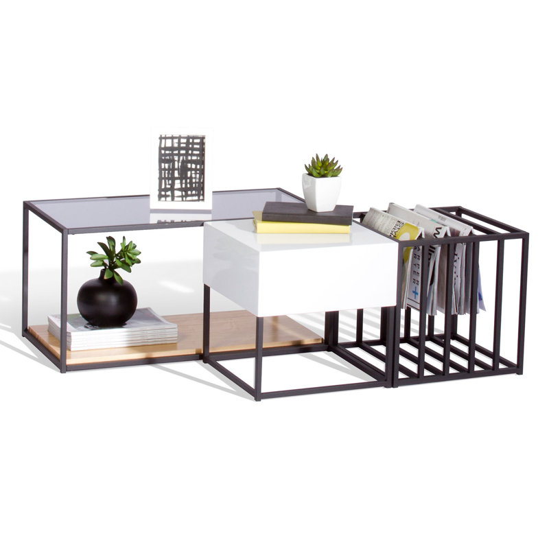Brunswick Floor Shelf Coffee Table with Storage