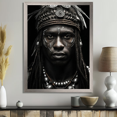 Tirina African Tribal Warrior II - African American Art Canvas Art