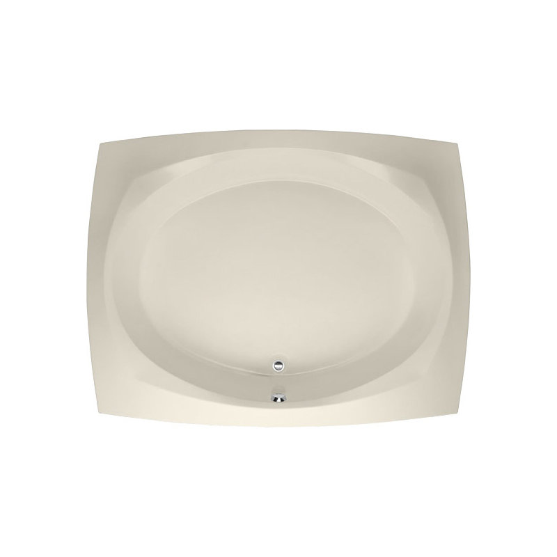 Largo 82'' L Soaking Bathtub, Biscuit, Polished Chrome