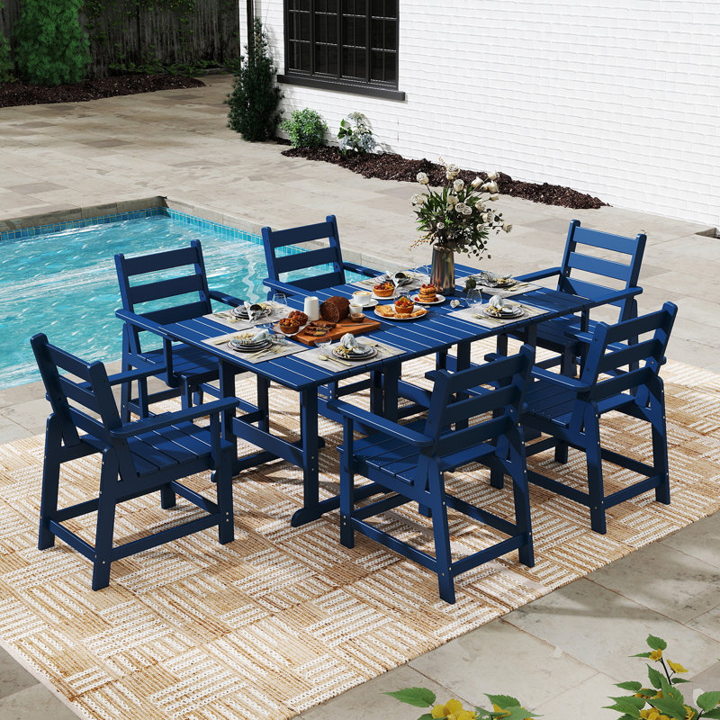 8-Piece-Outdoor-Table-And-Chairs, Blue