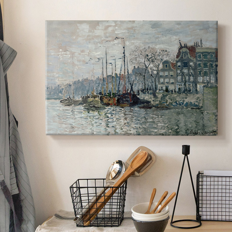 Le Voorzaan et le Westerhem-Claude Monet-Toile tendue avec châssis-1871, 12 x 18