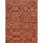 Hand Knotted Wool Abstract Area Rug in Rust-1431736307