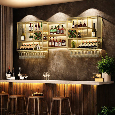 Industrial Style Wall Mounted Wine Rack