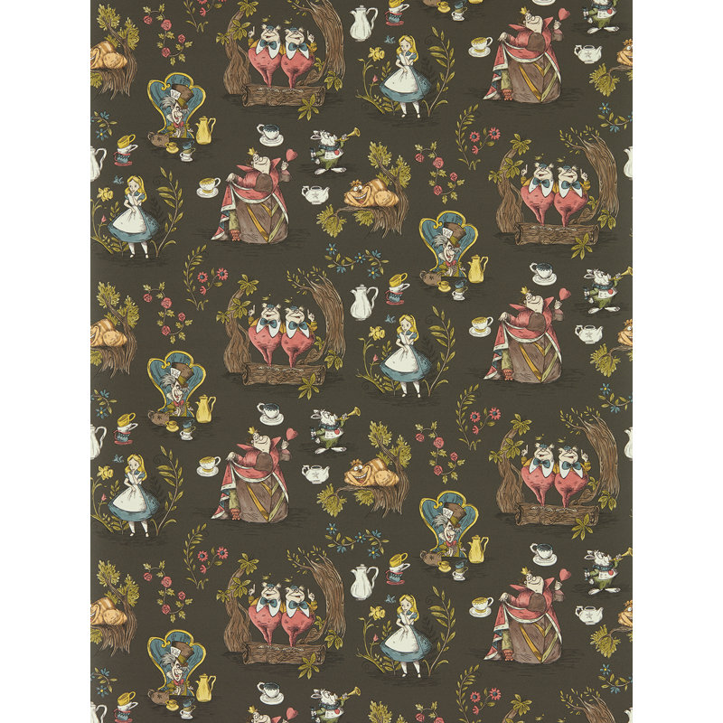 Alice in Wonderland Wallpaper, Chocolate