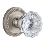 Grandeur Newport Rosette Passage with Fontainebleau Crystal Door Knob