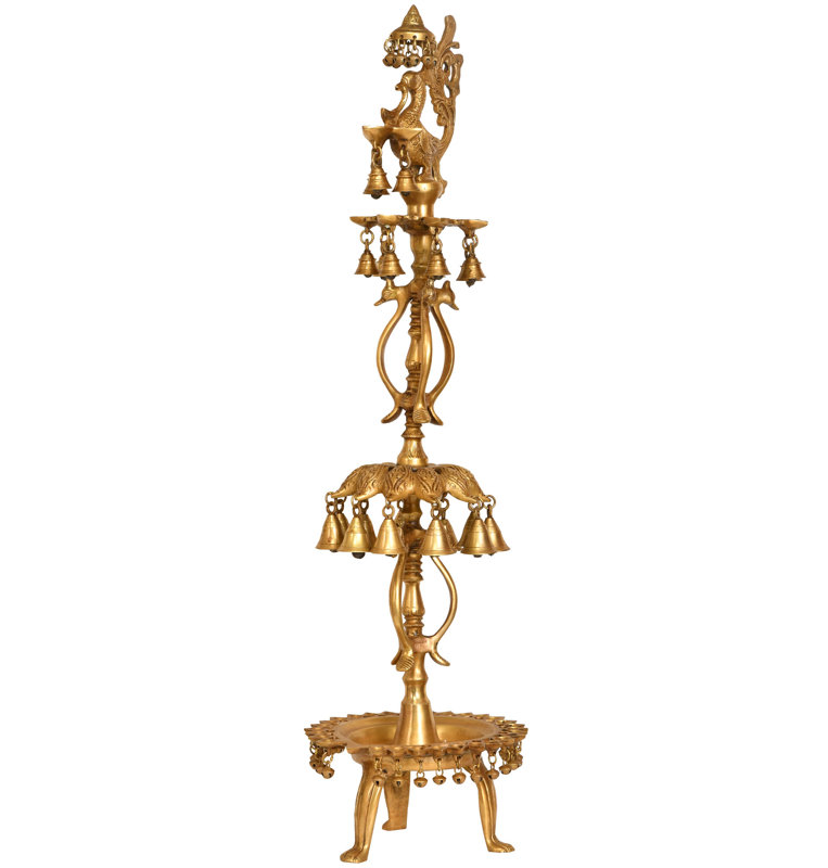 Lampe de paon Mayur avec clochettes et Ghungroos