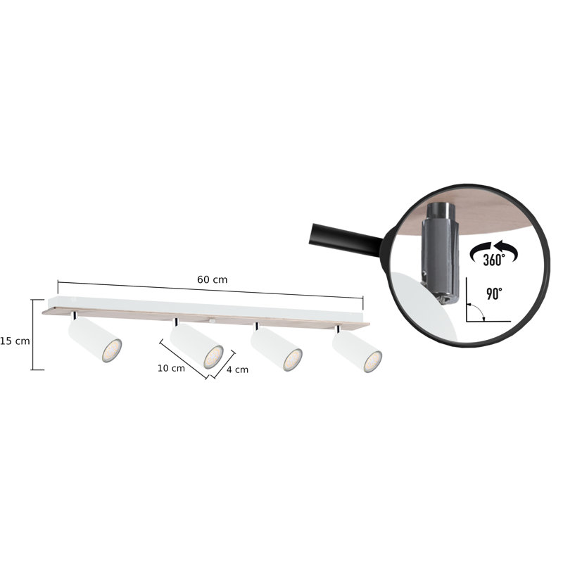 Evyan 60cm 4 -Light Track Kit, White