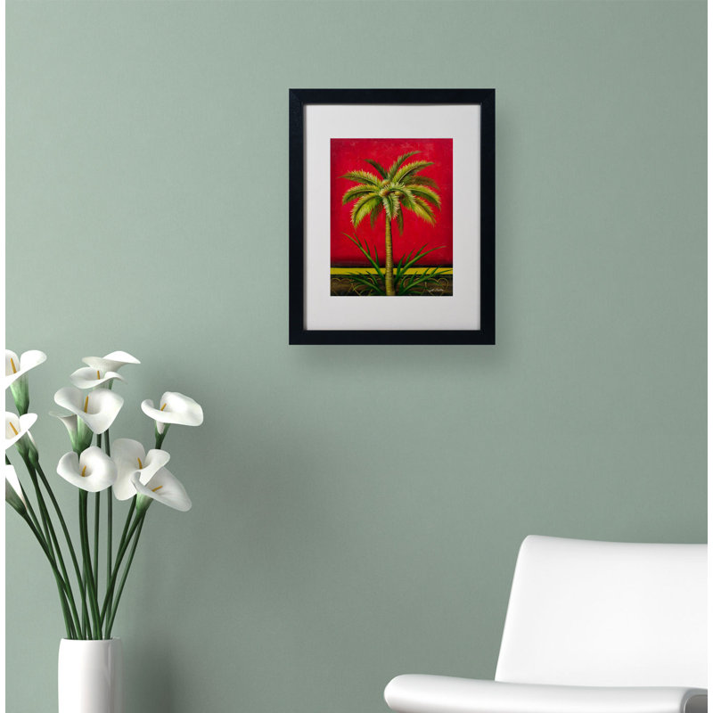 « tropical palm i », impression sur toile encadrée, H 14 po x l 11 po x P 0,5 po, Brun