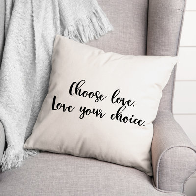 Black And White Typography Collection Throw Pillow