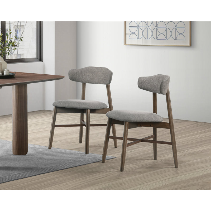 Coral Upholstered Solid Wood Dining Chair Set (2-Piece, Modern Comfort Design), Brown