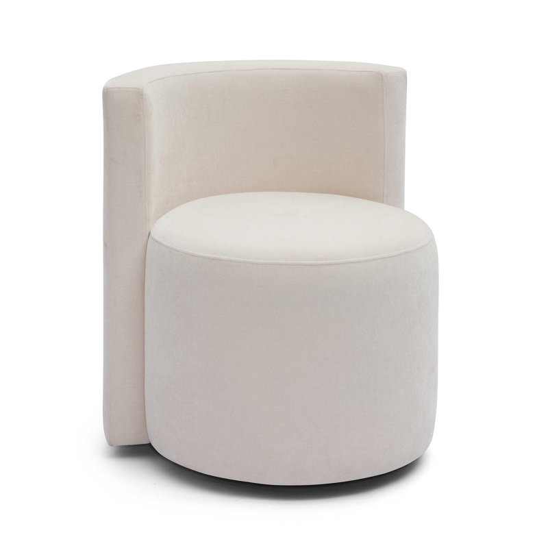 Fauteuil de bureau Daggett, Velours, Crème, crème