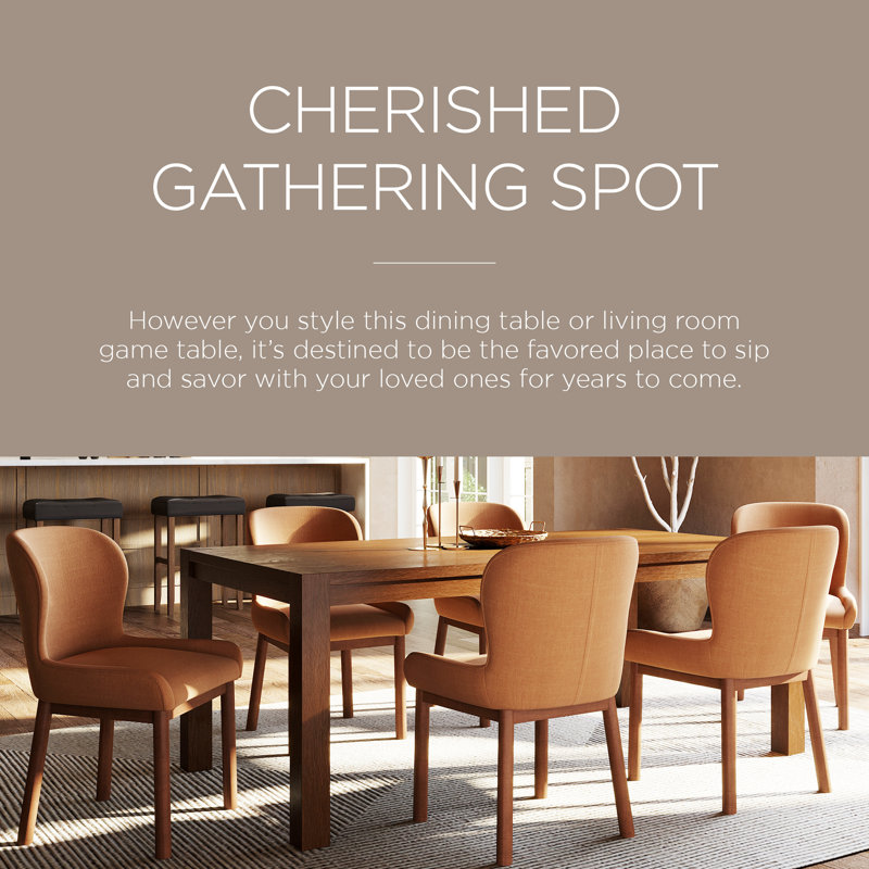 Maven Lane Cleo Contemporary Wooden Dining Table in Refined Brown Finish