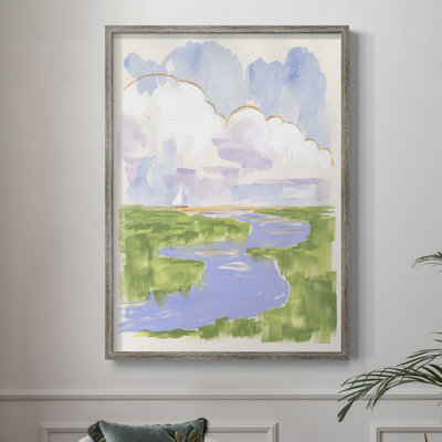«Low Country River Vista I», reproduction encadrée - bois massif